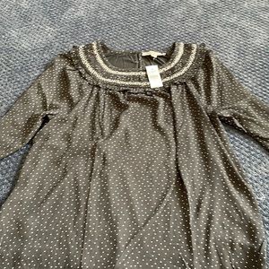 Loft grey polka dot top - NWOT
